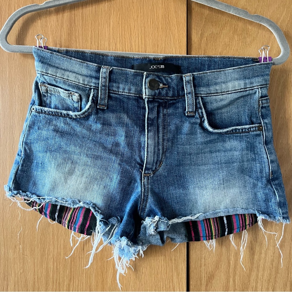 Joe's Jeans Frayed Hem Blue Jean Shorts